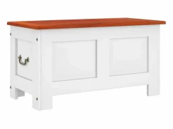 Baúl de almacenaje con tapa madera de acacia marrón y^vidaxl New
