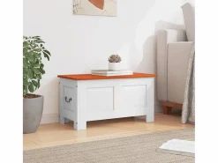 Baúl Y Arcón|Baúl de almacenaje con tapa madera de acacia marrón y ES259414