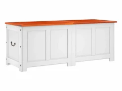 Baúl de almacenaje con tapa madera de acacia marrón y ES641844^ Outlet