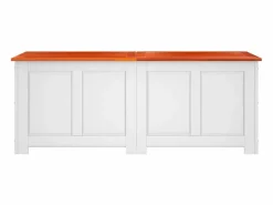 vidaxl Baúl de almacenaje con tapa madera de acacia marrón y Blanco Sale