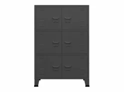 vidaxl Baúl de almacenaje industrial metal antracita 75x40x115 cm Gris antracita