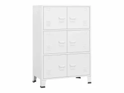 vidaxl Baúl de almacenaje industrial metal 75x40x115 cm Blanco Online