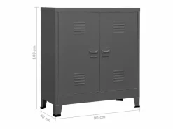 vidaxl Baúl de almacenaje industrial acero antracita 90x40x100 cm Gris antracita Discount