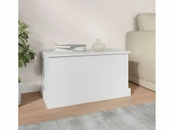 Baúl de almacenaje madera contrachapada 70x40x38 cm ES335511 Blanco Online