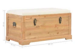 vidaxl Baúl Y Arcón|Baúl de almacenamiento con cojín 80x40x40 cm MDF