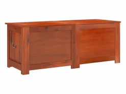 Baúl de almacenamiento con tapa madera maciza de acacia marrón^vidaxl Hot