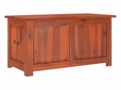 Baúl de almacenamiento con tapa madera maciza de acacia marrón^vidaxl Clearance
