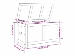 Baúl de almacenamiento con tapa madera maciza de acacia marrón^vidaxl Clearance