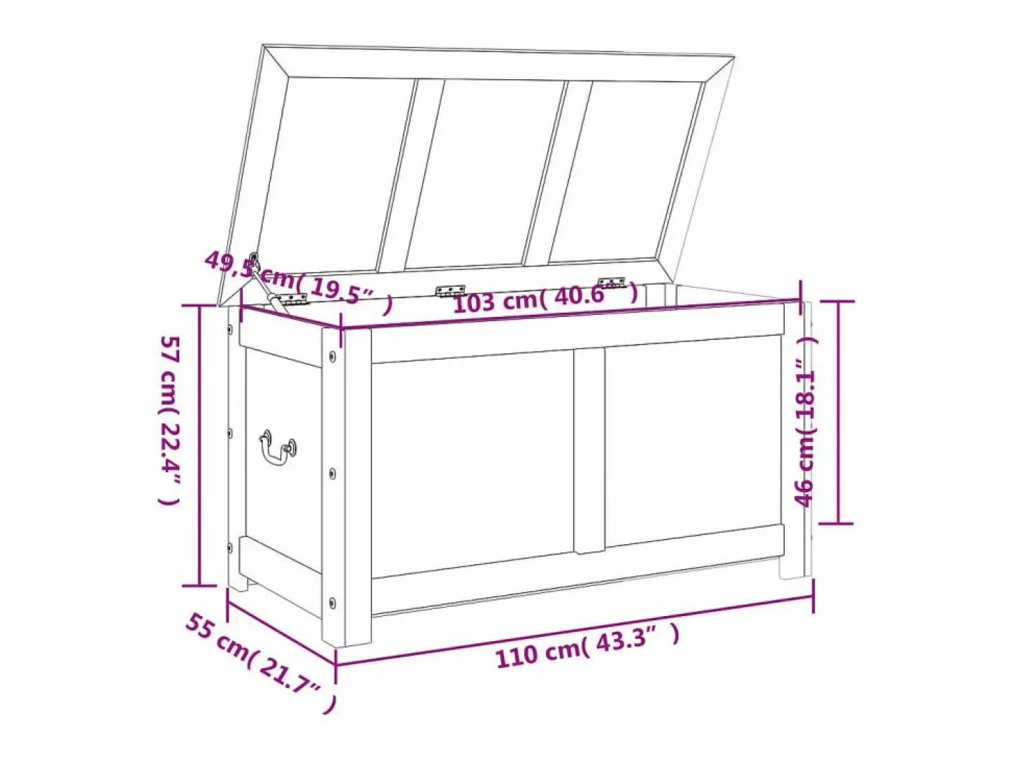 Baúl de almacenamiento con tapa madera maciza de acacia marrón^vidaxl Clearance