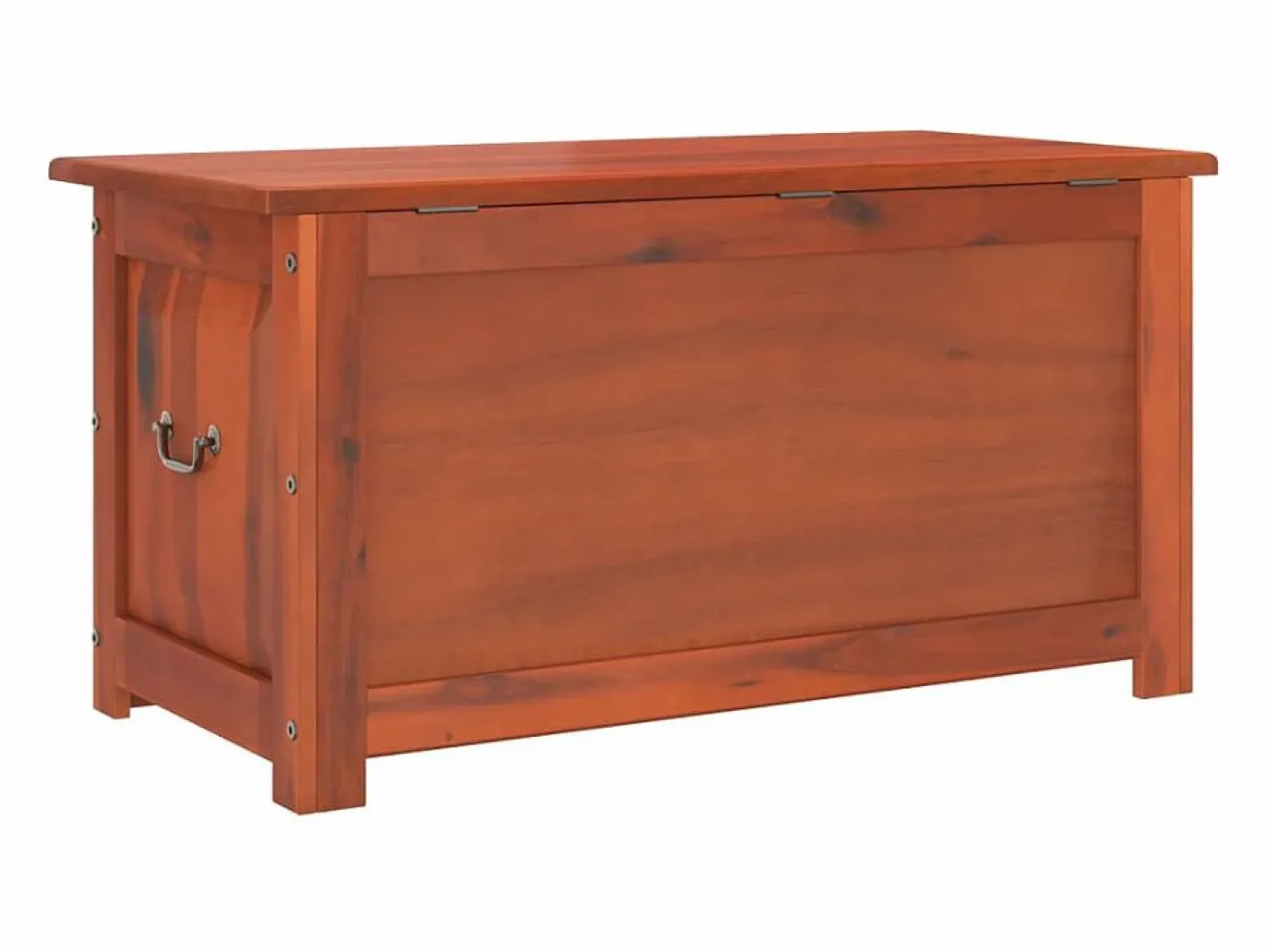 Baúl de almacenamiento con tapa madera maciza de acacia marrón^vidaxl Clearance