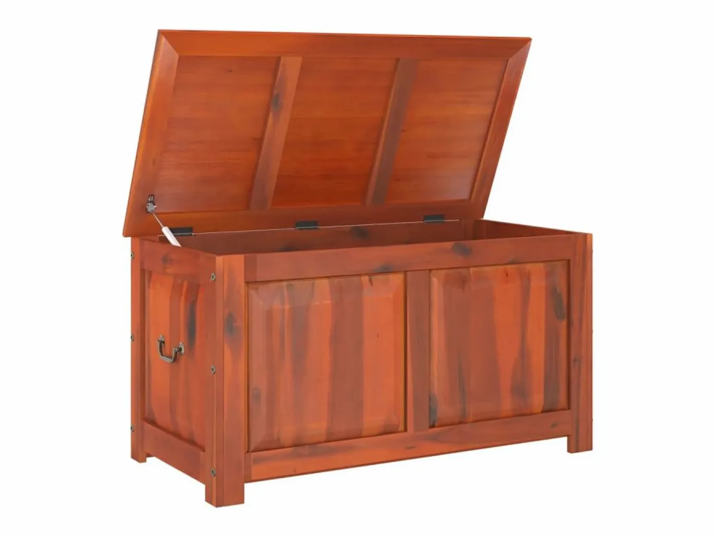 Baúl de almacenamiento con tapa madera maciza de acacia marrón^vidaxl Clearance