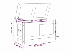 vidaxl Baúl de almacenamiento con tapa madera maciza de acacia marrón Color natural claro Hot