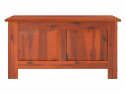 vidaxl Baúl de almacenamiento con tapa madera maciza de acacia marrón Color natural claro Hot