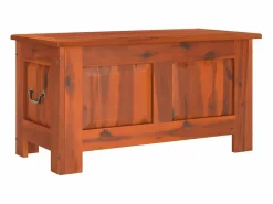 vidaxl Baúl de almacenamiento con tapa madera maciza de acacia marrón Color natural claro Online