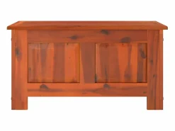 vidaxl Baúl de almacenamiento con tapa madera maciza de acacia marrón Color natural claro Online