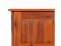 vidaxl Baúl de almacenamiento con tapa madera maciza de acacia marrón Color natural claro Online