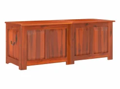 Baúl Y Arcón|Baúl de almacenamiento con tapa madera maciza de acacia marrón ES411412