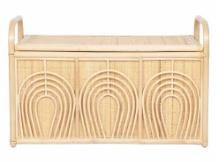 Baúl de almacenamiento de mimbre trenzado, An.91 x P. 48 x Al. 58 cm, Natural, LUMORA^OZAIA New