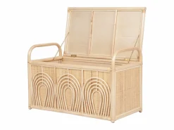 Baúl de almacenamiento de mimbre trenzado, An.91 x P. 48 x Al. 58 cm, Natural, LUMORA^OZAIA New
