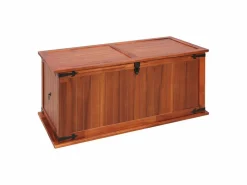 Baúl Y Arcón|Baúl de almacenamiento de madera maciza de acacia 79x34x32 cm ES495527