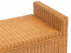 MCW Baúl de almacenamiento Génova Ratán, color miel Crema