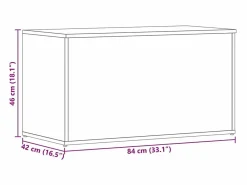 vidaxl Baúl de almacenamiento madera contrachapada 84x42x46 cm Negro