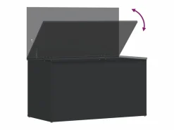 vidaxl Baúl de almacenamiento madera contrachapada 84x42x46 cm Negro