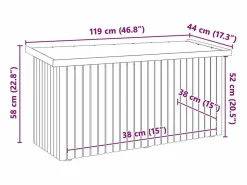 Baúl de Almacenamiento 119x44x58,5 cm Madera de Pino Tratado Marru00f3n Clearance