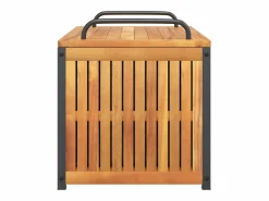 Baúl de cojines de jardín acacia maciza y acero 85x45x45/53 cm^vidaxl Sale
