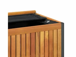 Baúl de cojines de jardín acacia maciza y acero 85x45x45/53 cm^vidaxl Sale