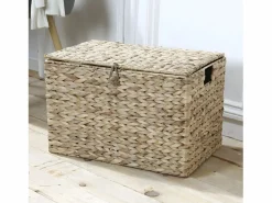 Calicosy Baúl de jacinto de agua con tapa Beige Best