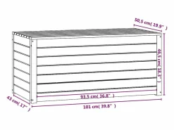 vidaxl Baúl De Jardín|Baúl de jardín madera maciza de pino 101x50,5x46,5 cm