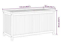 vidaxl Baúl de jardín madera maciza de teca 114x50x58 cm Color natural claro Sale