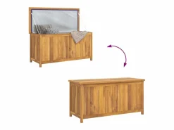 vidaxl Baúl de jardín madera maciza de teca 114x50x58 cm Color natural claro Sale
