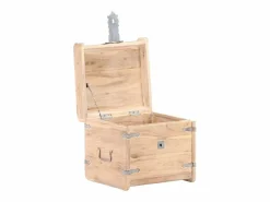 vidaxl Baúl de madera maciza de acacia 40x40x40 cm Color natural claro Best