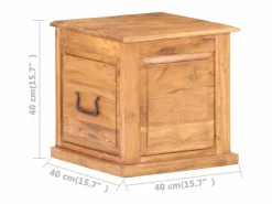 vidaxl Baúl Y Arcón|Baúl de madera maciza de acacia 40x40x40 cm