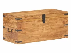 Baúl de madera maciza de acacia 90x40x40 cm^vidaxl Outlet
