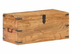 Baúl de madera maciza de acacia 90x40x40 cm^vidaxl Outlet