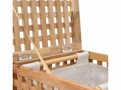 Baúl de ropa 39 x 39 x 65 cm Madera maciza de nogal^ Sale