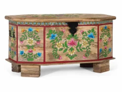 Giner y colomer Baúl fabricado en madera de mango pintado a mano Multicolor New