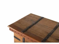 Giner y colomer Baúl fabricado en madera reciclada con apertura superior y herrajes Multicolor New