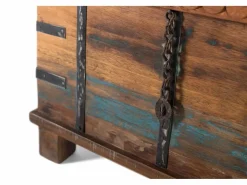 Giner y colomer Baúl fabricado en madera reciclada con apertura superior y herrajes Multicolor New