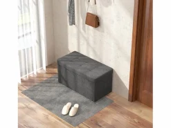 Homcom Baúl Hivea tapizado acolchado plegable oscuro 38x76x38 cm Gris