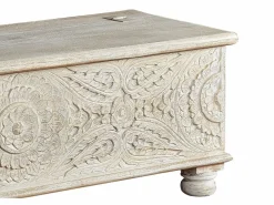 Giner y colomer Baúl madera de mango envejecido Blanco Outlet
