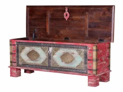 Giner y colomer Baúl Y Arcón|Accesorios De Almacenaje|Baúl madera de mango rojo envejecido y cerezo