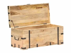 vidaxl Baúl madera maciza de mango 90x40x40 cm Color natural claro Discount