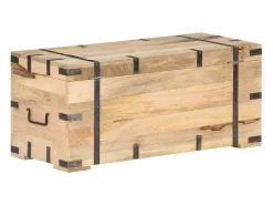 vidaxl Baúl madera maciza de mango 90x40x40 cm Color natural claro Discount