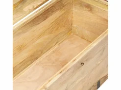 vidaxl Baúl madera maciza de mango 90x40x40 cm Color natural claro Discount