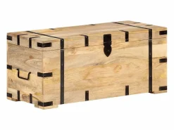 vidaxl Baúl madera maciza de mango 90x40x40 cm Color natural claro Discount