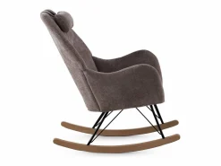 Sillón Balancín|Sillón Escandinavo|Balancín tapizado en chenilla tono marrón